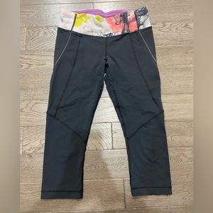 lululemon black with colorful band capris